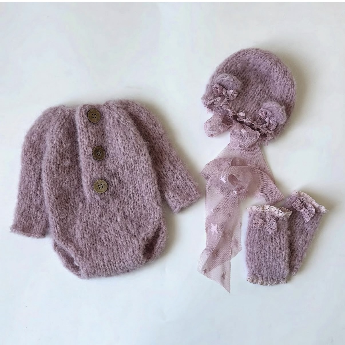 Baby Clothing Brands - Conjunto de Macacão de Tricô, Chapéu